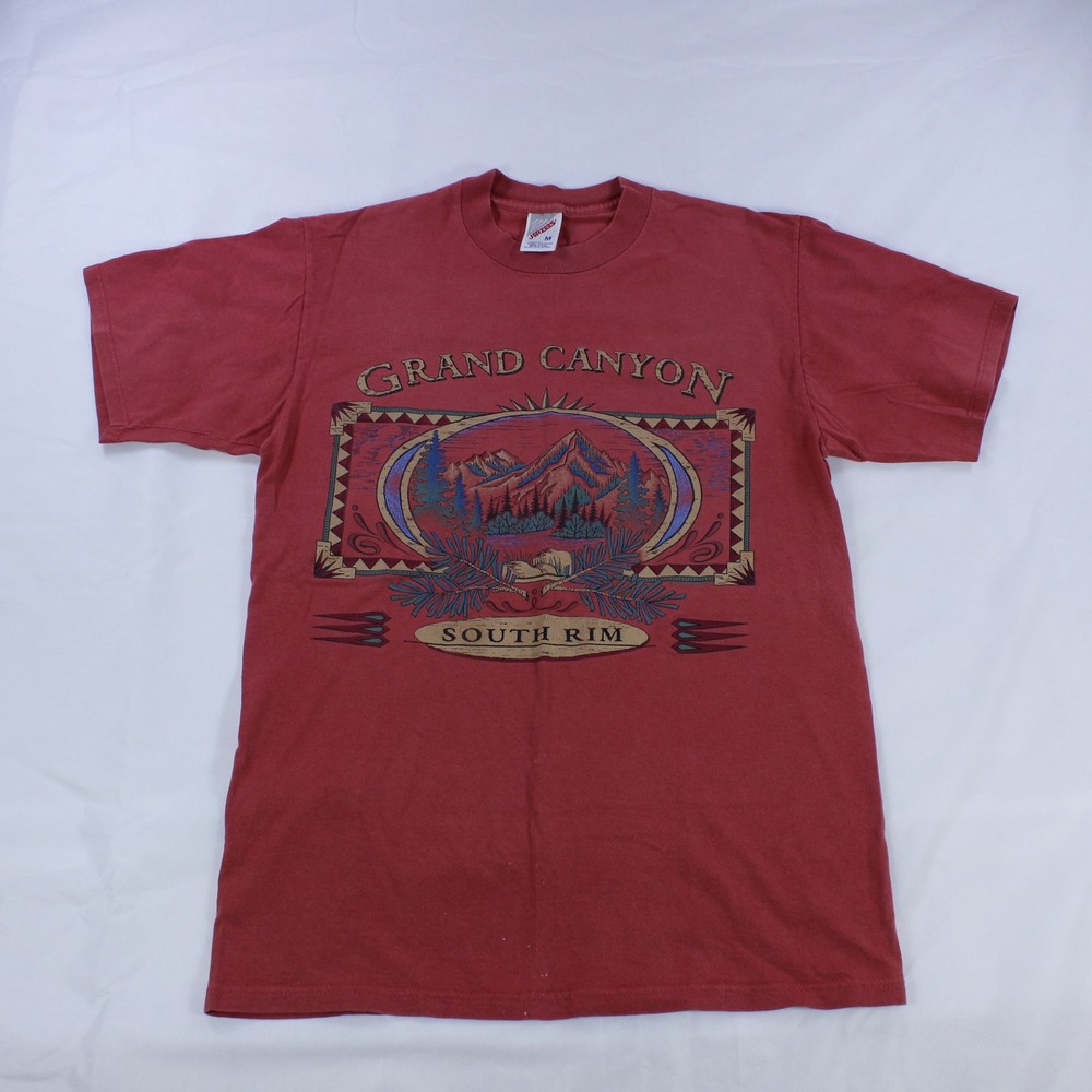 Vintage Grand Canyon South Rim T-Shirt - Jerzees - Tile Red - Size M